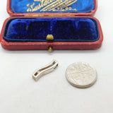 Sterling Silver Abstract Diamond Paste Twist Charm Pendant Vintage c1970