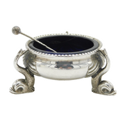 Victorian Sterling Silver Dolphin Form Salt Cellar Antique 1862 Birmingham