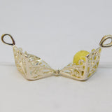 Sterling Silver Filigree Opening Box With Bead Charm Pendant Vintage c1970