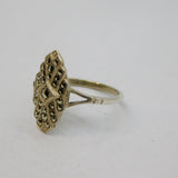 Sterling Silver Art Deco Marcasite Dress Ring Antique c1930 Size R