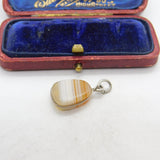 Sterling Silver Agate Drop Charm Pendant Vintage c1970