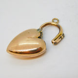 Victorian 9ct Gold Cased Puffy Heart Opening Pendant Charm Antique c1890