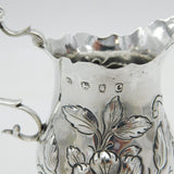 George III Sterling Silver Flower & Bird Pattern Cream Jug Antique 1778 London