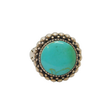 Sterling Silver Turquoise Boho Style Studio Dress Ring Vintage c1970 Size Q
