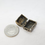 Sterling Silver Treasure Chest Charm Pendant Vintage c1970