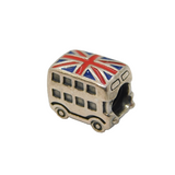 Sterling Silver Enamel London Bus Charm Pendant Vintage c1970s