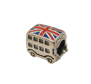 Sterling Silver Enamel London Bus Charm Pendant Vintage c1970s