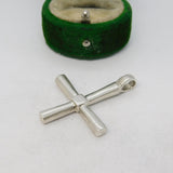 Sterling Silver Modernist Cross Charm Pendant Vintage c1970