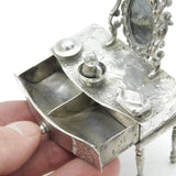 19th Century Dutch Sterling Silver Dolls House Dressing Table Antique c1880