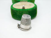 Sterling Silver Sewing Thimble Charm Pendant Vintage c1970