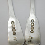 George IV Pair of Sterling Silver Wheat Sheaf Crest Mustard Spoons Antique 1821