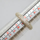 Sterling Silver Pave Set CZ Eternity Band Dress Ring Modern c1990 Size U 1/2