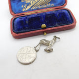 Sterling Silver Stork with the Baby Charm Pendant Vintage c1970