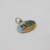 Sterling Silver 'RHD' Enamel Train Image Souvenir Charm Pendant Vintage c1970s
