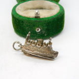 Sterling Silver Opening Ferry Boat Charm Pendant Vintage c1970