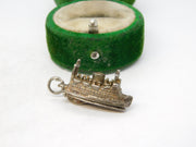 Sterling Silver Opening Ferry Boat Charm Pendant Vintage c1970