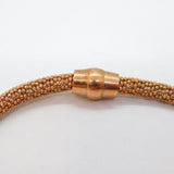Rose-Gold On Sterling Silver Italian Popcorn Style Cuff Bracelet Modern c2000