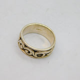 Sterling Silver Chunky Oxidised Gothic Style Band Ring Modern c1990 Size U