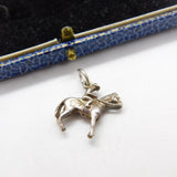 Sterling Silver Jockey on the Racehorse Charm Pendant Vintage c1970