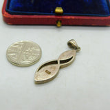 Sterling Silver Dyed Mother of Pearl Drop Charm Pendant Vintage c1970