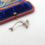 Sterling Silver Fun Leaping Dolphin  Figurative Charm Pendant Vintage c1970