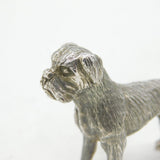 Cast Sterling Silver Bulldog Figurine Ornament Contemporary 2016 London
