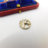 Sterling Silver Horse Shoe Portrait Charm Pendant Vintage c1970