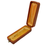 Edwardian Brown Tooled Leather Fitted Stick Pin Jewellery Box Antique