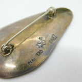 Peruvian Sterling Silver Ancient Fish Form Absract Brooch Vintage c1970 Chavez