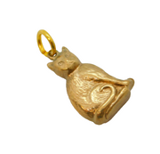 9ct Yellow Gold Sitting Cat Charm Pendant Vintage 1959 Chester