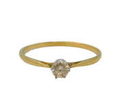9ct Yellow Gold & 0.25ct Diamond Solitaire Ring Vintage London