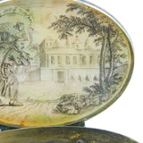 George I Sterling Silver Carved Mother of Pearl Novelty Monk Snuff Box Antique