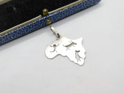 Sterling Silver Cave Painting Outline of Africa Charm Pendant Vintage c1970
