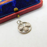 Sterling Silver Lucky Irish Clover Shamrock Charm Pendant Vintage c1970
