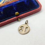 Sterling Silver Commemorative 21st Birthday Charm Pendant Vintage c1970