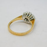 9ct Yellow Gold, Tanzanite & Diamond Set Floral Dress Ring Vintage 1989 London