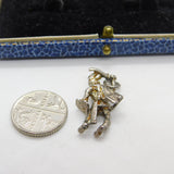 Sterling Silver Nordic Viking Warrior Charm Pendant Vintage c1970