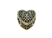 Sterling Silver PANDORA Cutwork Heart Charm Bead Vintage c2000