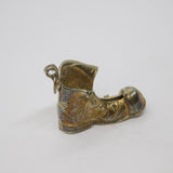 Sterling Silver Patterned Scruffy Boot Charm Pendant Vintage c1970