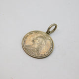 Victorian Sterling Silver Sixpence Coin Charm Pendant Antique 1887