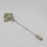 Silver Plated Terrier Dog Form Stick Pin Vintage c1970