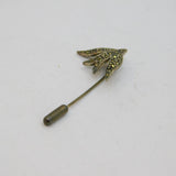 Sterling Silver Marcasite Swallow Form Stick Pin Art Deco Antique c1920