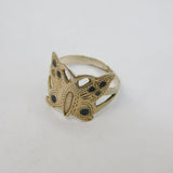 Sterling Silver & Enamel Butterfly Adjustable Band Ring Vintage c1970 Size I