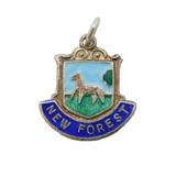 Sterling Silver Enamel New Forest Charm Pendant Vintage c1970s