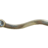Sterling Silver Blue Topaz Set Wavy Stick Pendant Vintage c1970
