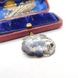 Siam Sterling Silver Niello Enamel Dancing Goddess Brooch Antique c1920