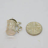 Sterling Silver Opening Beer Stein Form Charm Pendant Vintage c1970s