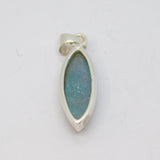 Sterling Silver Cabochon Labradorite Ellipse Studio Pendant Vintage c1990s