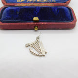 Sterling Silver Concert Harp Charm Pendant Vintage c1970