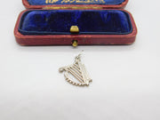 Sterling Silver Concert Harp Charm Pendant Vintage c1970